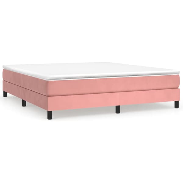 Ramsäng med madrass rosa 180x200 cm sammet