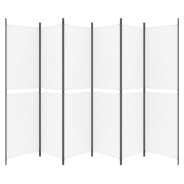 Rumsavdelare 6 paneler vit 300x200 cm tyg