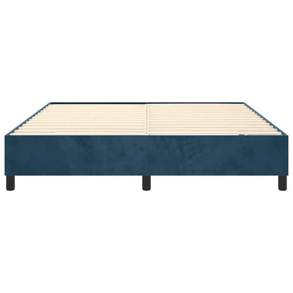 Boxspring-sängram mörkblå 180x200 cm sammet