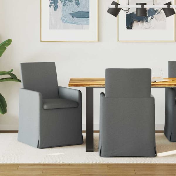 Matstolar 2 pcs Mörkgrå 57 x 67 x 95 cm tyg