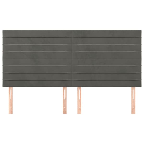 Sänggavel mörkgrå 160x5x118/128 cm sammet