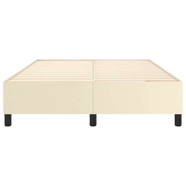 Boxspring-sängram gräddvit 140x190 cm konstläder