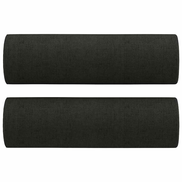 2-sits soffa med prydnadskuddar svart 140 cm tyg