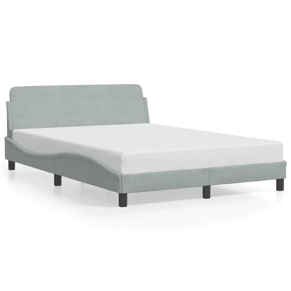 Bed Frame "Dover" Light Grey 140x200 cm Velvet