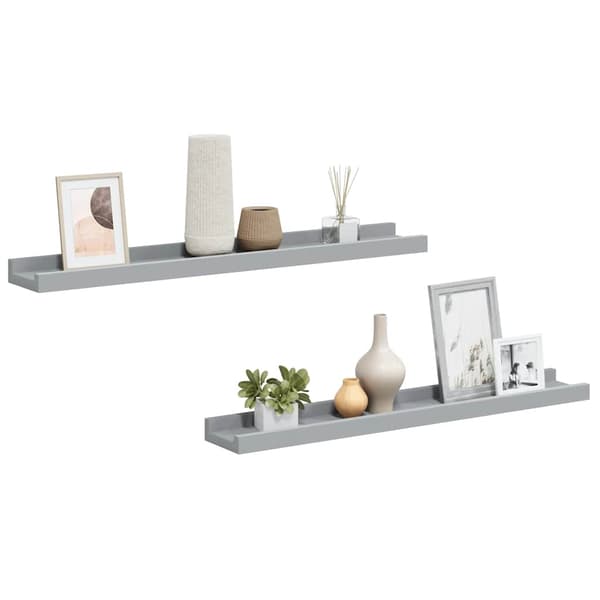 Tavellist 2 st grå 60x9x3 cm MDF