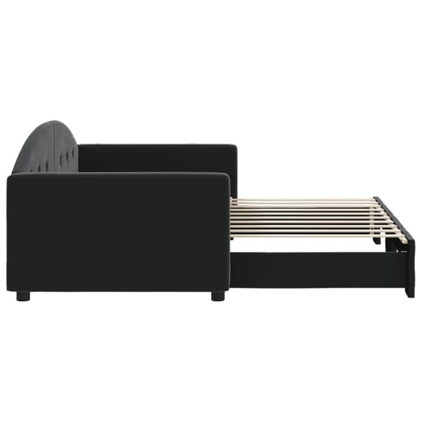 Dagbädd utdragbar svart 90x190 cm sammet