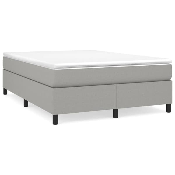 Boxspring-sängram ljusgrå 140x190 cm tyg