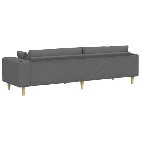 Soffa med kudde Mörkgrå 250 x 77 x 76 cm tyg