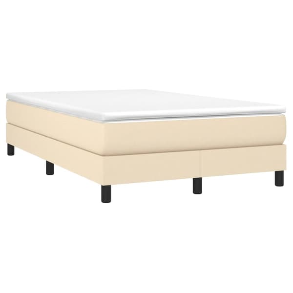 Boxspring-sängram gräddvit 120x200 cm tyg