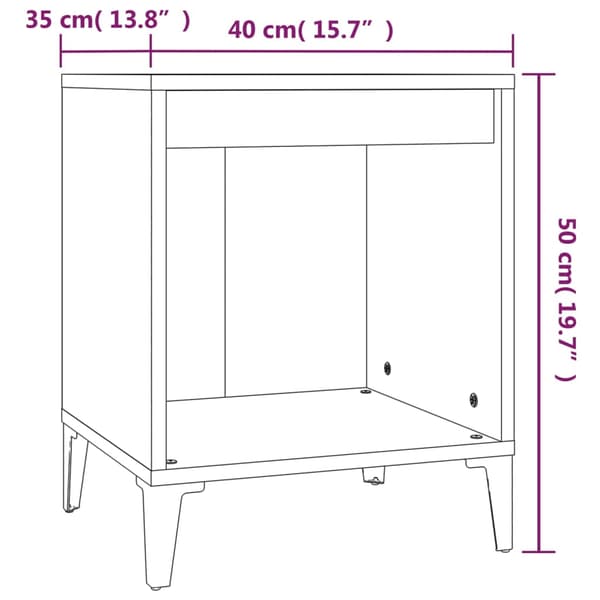 Sängbord 2 st vit 40x35x50 cm