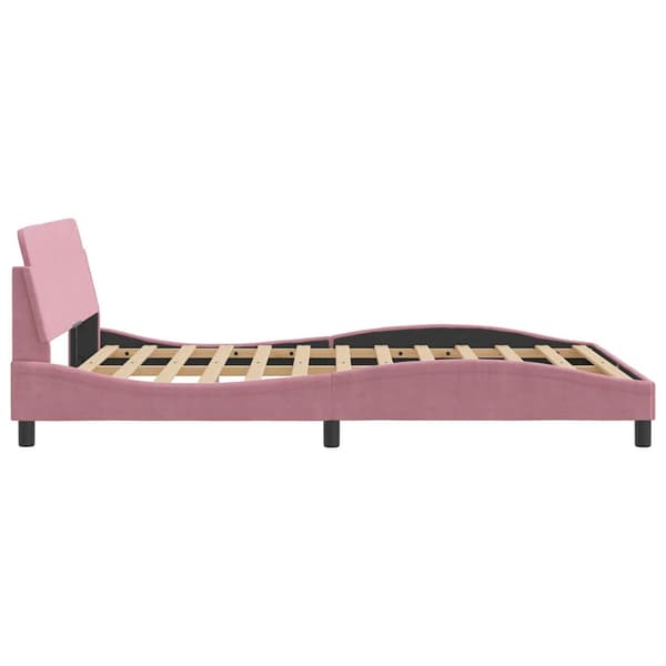 Bed Frame with Headboard "Dover" Pink 120x200 cm Velvet