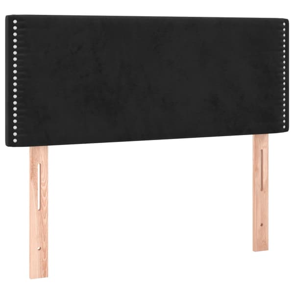 Ramsäng med madrass svart 120x190 cm sammet