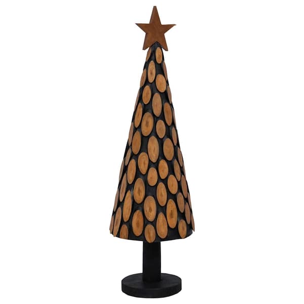 Julgran med stativ Brun 149 cm Massivt teakträ