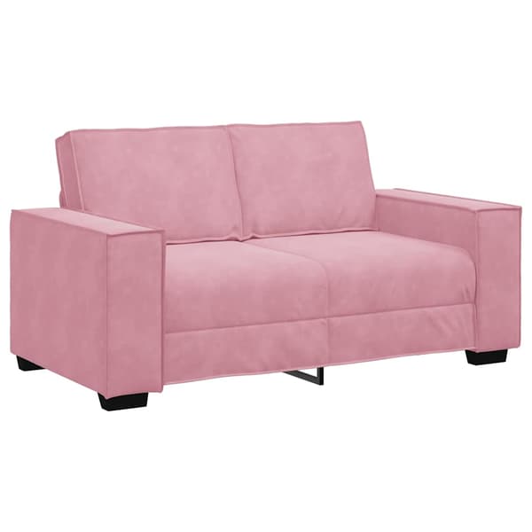 Soffgrupp med dynor 2 delar rosa sammet