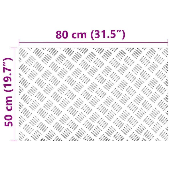 Trappsteg Rektangulär 4 pcs Silver 80 x 50 cm Aluminium