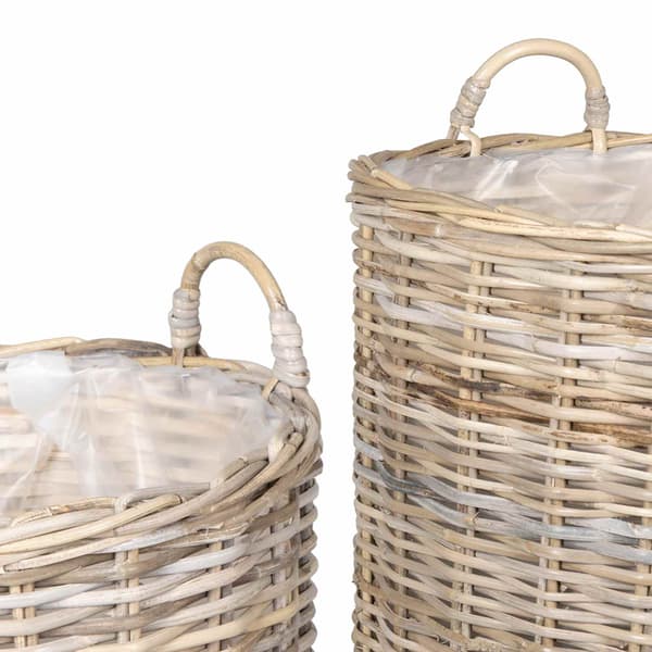 Planteringskorg med lagring 2 pcs Grå Lacak rotting