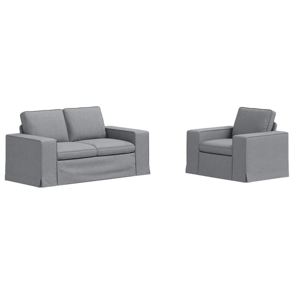 Soffset 2 pcs Ljusgrå 162 x 80 x 82 cm tyg