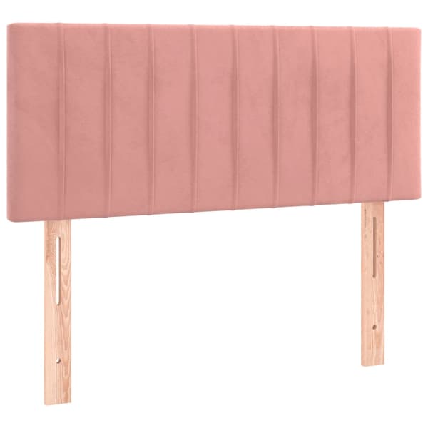 Ramsäng med madrass & LED rosa 80x200 cm sammet