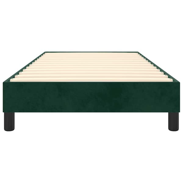 Boxspring-sängram mörkgrön 90x190 cm sammet