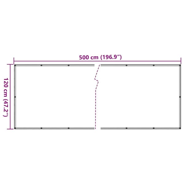 Insynsskydd för balkong grå 500x120 cm PVC