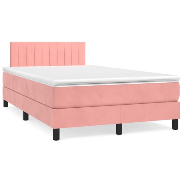 Ramsäng med madrass rosa 120x200 cm sammet