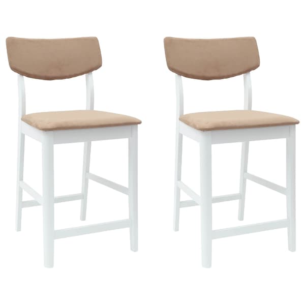 Matstolar 2 pcs Vit 48 x 49 x 95 cm Massiv Gummiträ