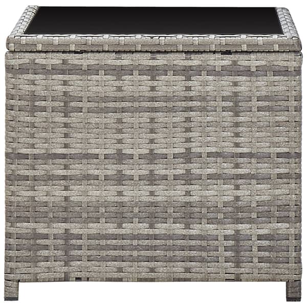 Soffbord grå 45x45x40 cm konstrotting och glas