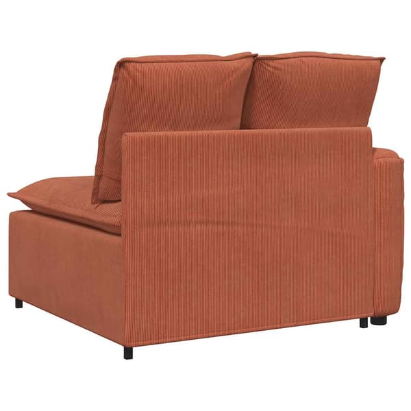 Modulär soffa armstödsändmodul med dynor röd orange 100 cm