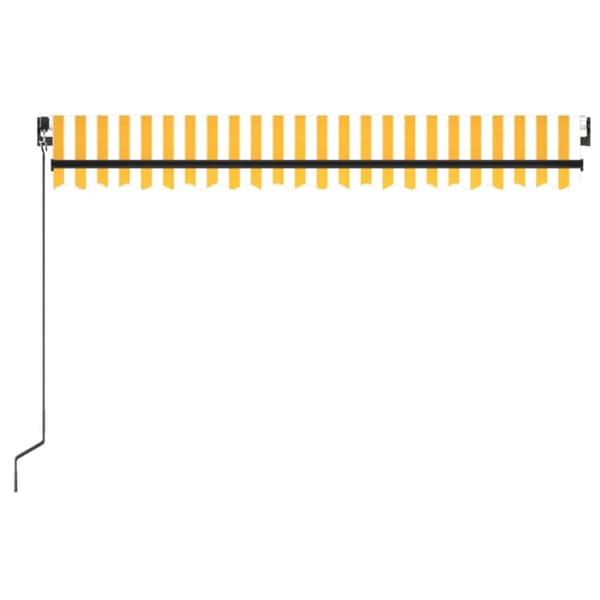 Markis manuellt infällbar 450x350 cm gul och vit