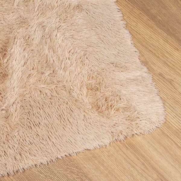 Ryamatta med lång lugg NAVARRA beige 200x200 cm polyester