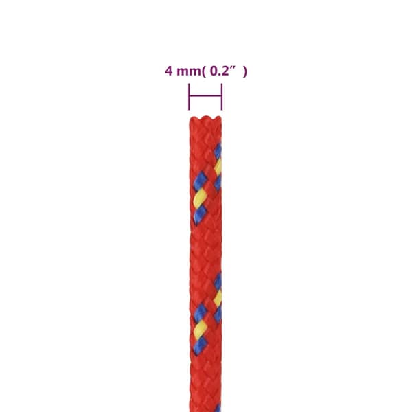 Båtlina röd 4 mm 50 m polypropen