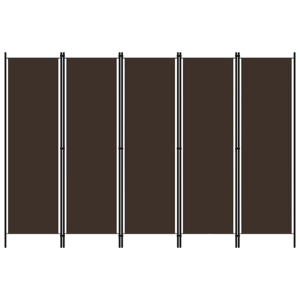 Rumsavdelare 5 paneler brun 250x180 cm