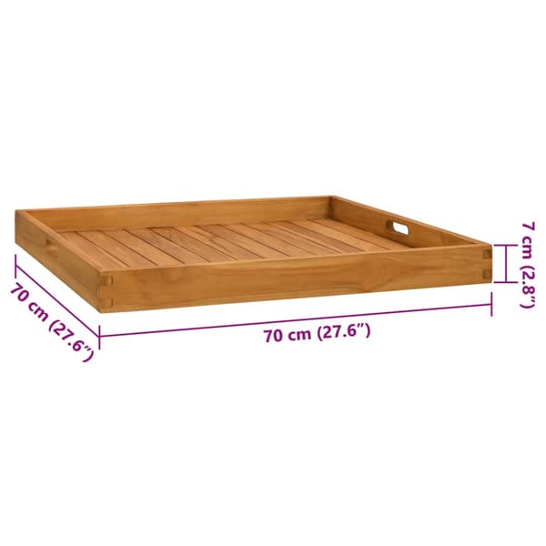 Serveringsbricka 70x70 cm massivt teakträ