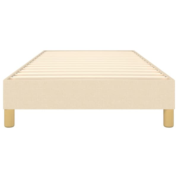 Boxspring-sängram gräddvit 100x200 cm tyg