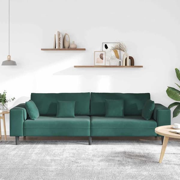 Soffa Mörkgrön 250 x 77 x 76 cm Sammet