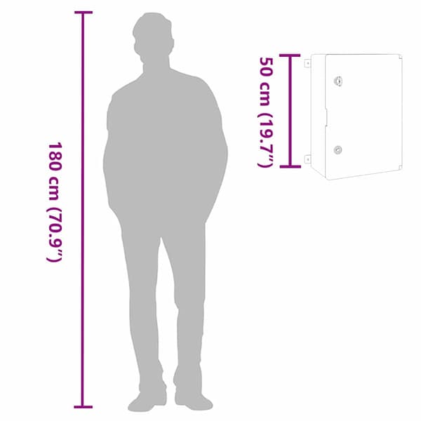 Kontrollskåp Grå 47 x 24 x 50 cm ABS Plast