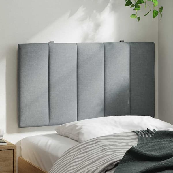 Headboard Cushion "Hanko" Light Grey 80 cm Fabric