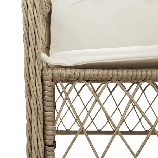 Bistrogrupp med dynor 3 delar beige konstrotting