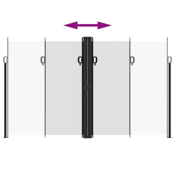 Infällbar sidomarkis vit 200x600 cm