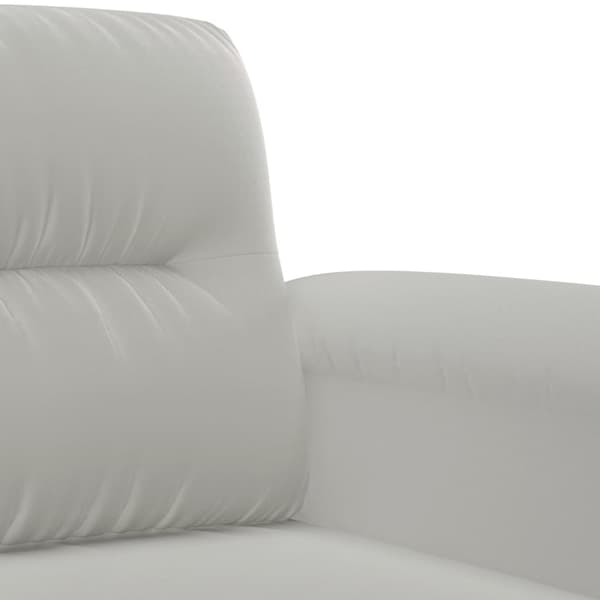 Soffgrupp med kuddar 2 delar ljusgrå mikrofibertyg