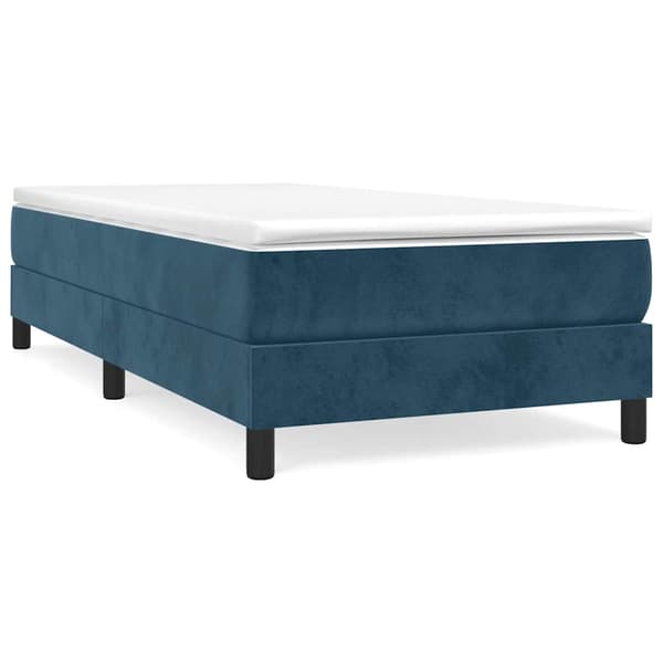 Boxspring-sängram mörkblå 90x190 cm sammet