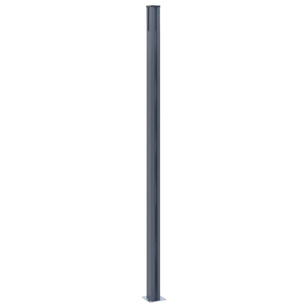 Staketstolpar 3 st mörkgrå 185 cm aluminium