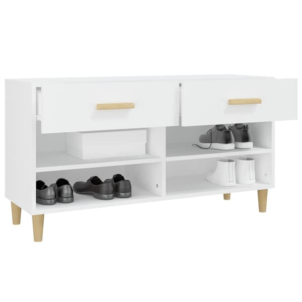 Skoskåp vit 102x35x55 cm konstruerat trä