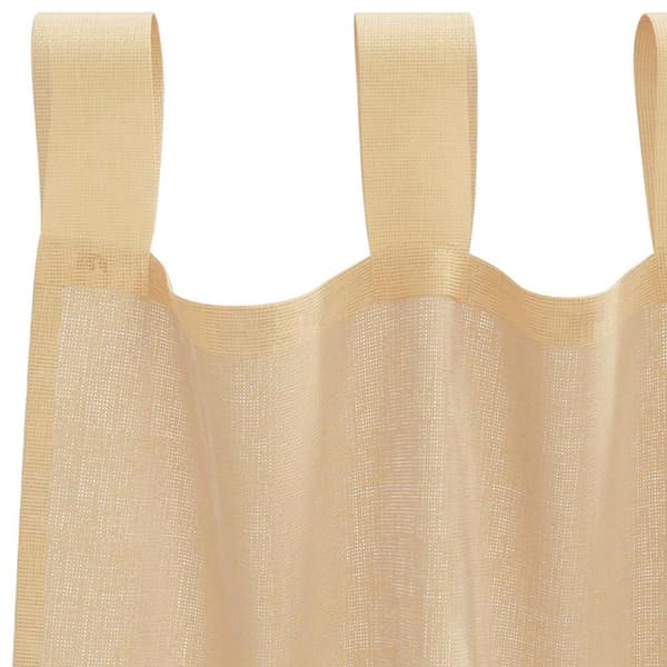 Voile gardiner med stångfickor 2 st sand