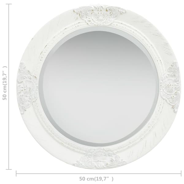 Väggspegel barockstil 50 cm vit