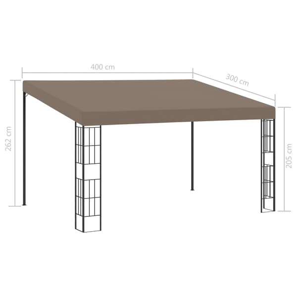 Väggmonterad paviljong 4x3 m taupe tyg