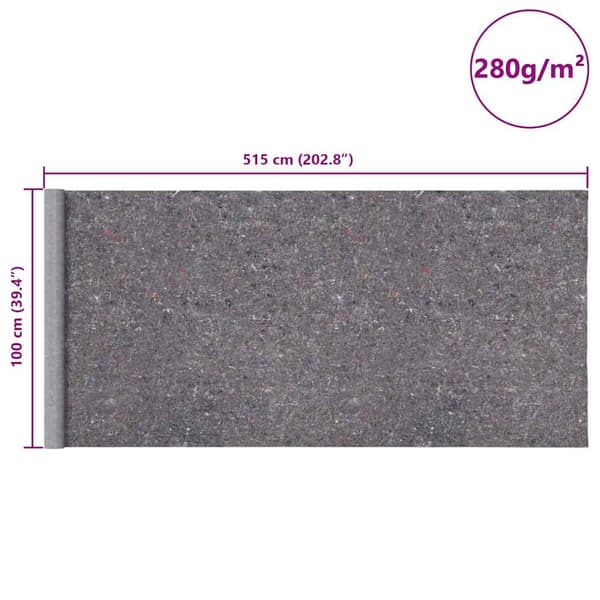 Halkfri målarduk 5 m 280 g/m² grå
