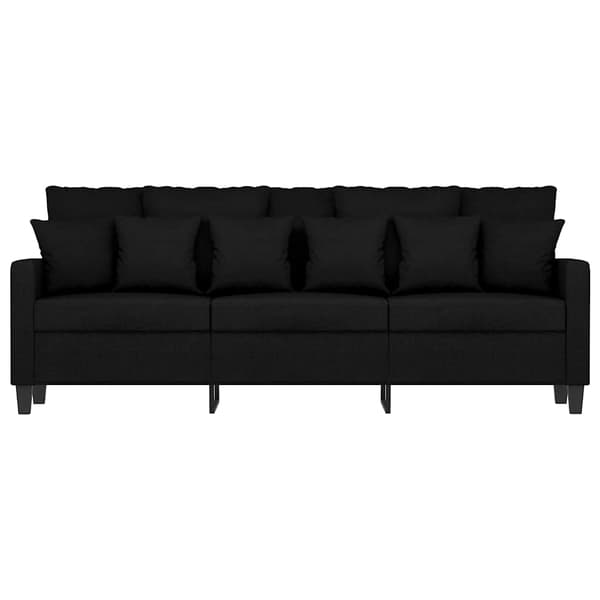 3-sitssoffa svart 180 cm tyg