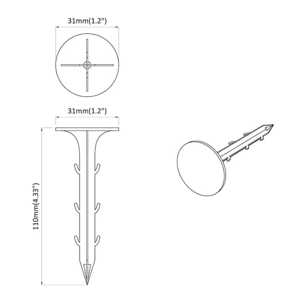 Markpinnar 100 st Svart Ø3 x 11 cm Plast