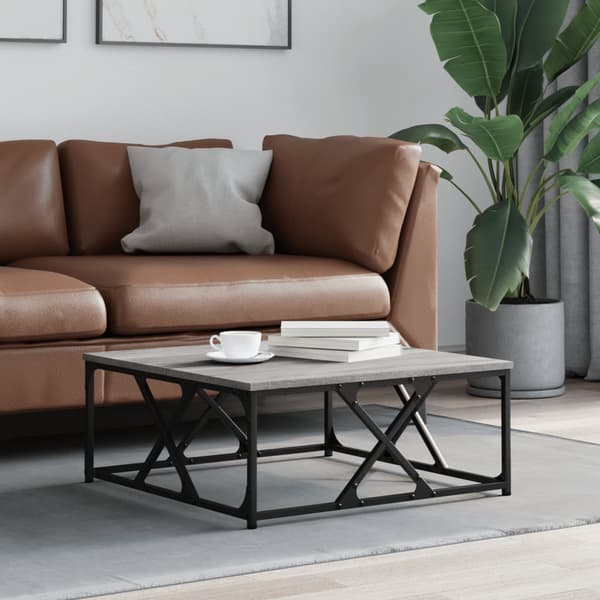 Soffbord grå sonoma 70x70x30 cm konstruerat trä